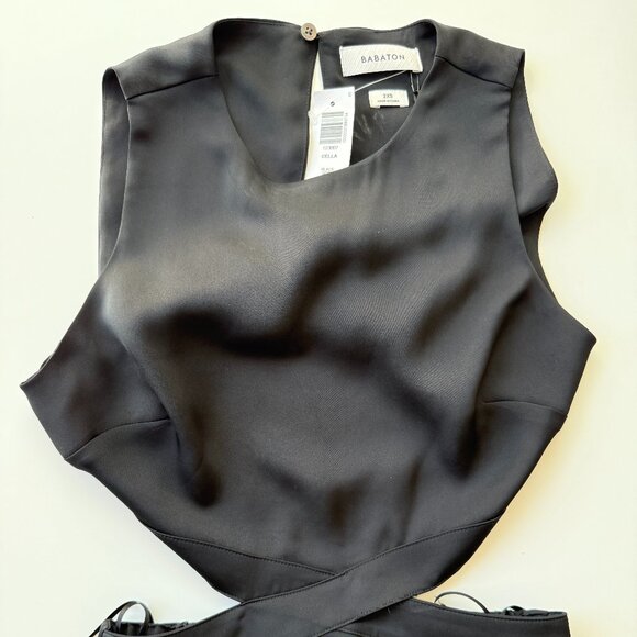 NWT Aritzia Babaton Cella Cutout Slip Dress XXS Black Sleek Minimalist Chic - Picture 8 of 11